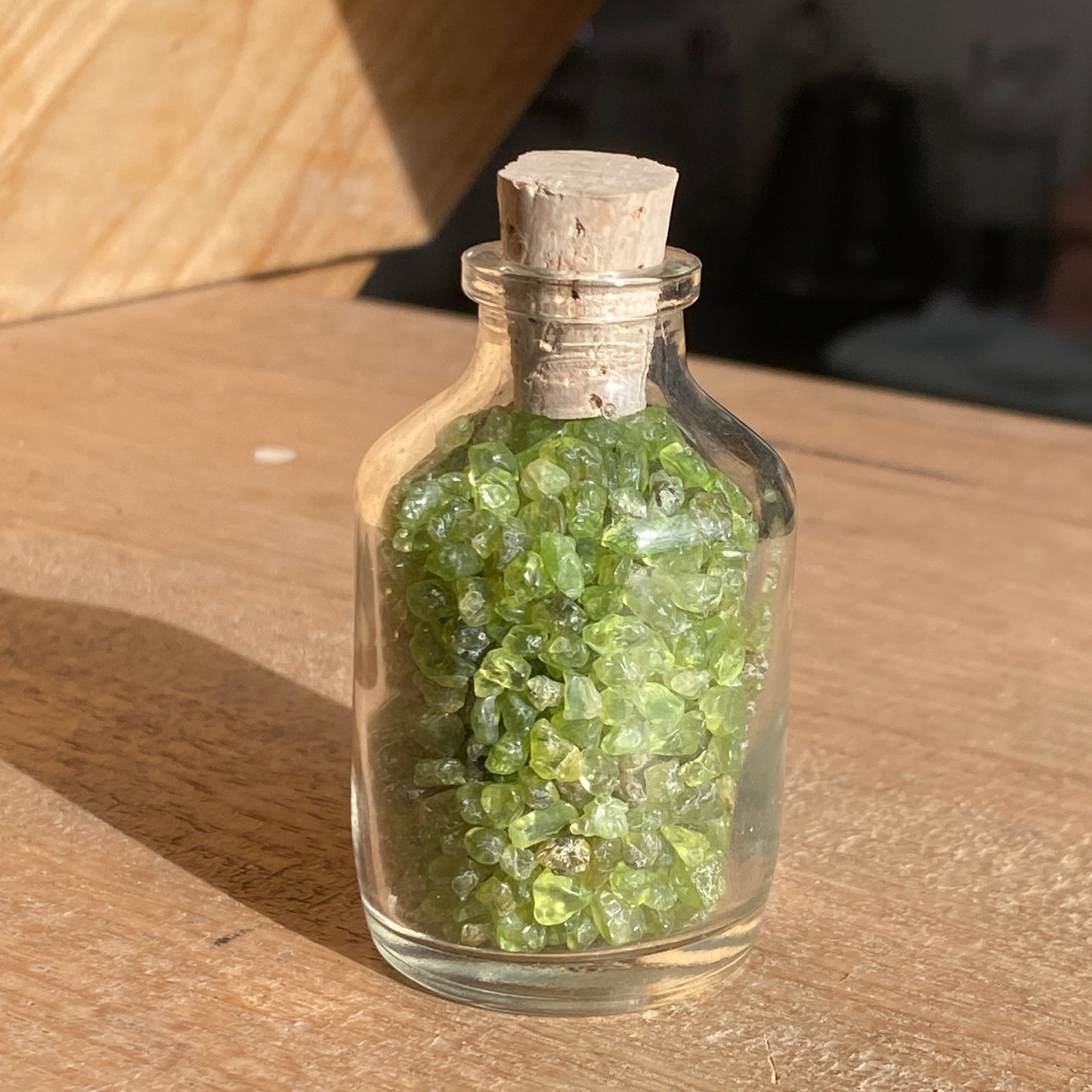 Gemstone chip glass bottles