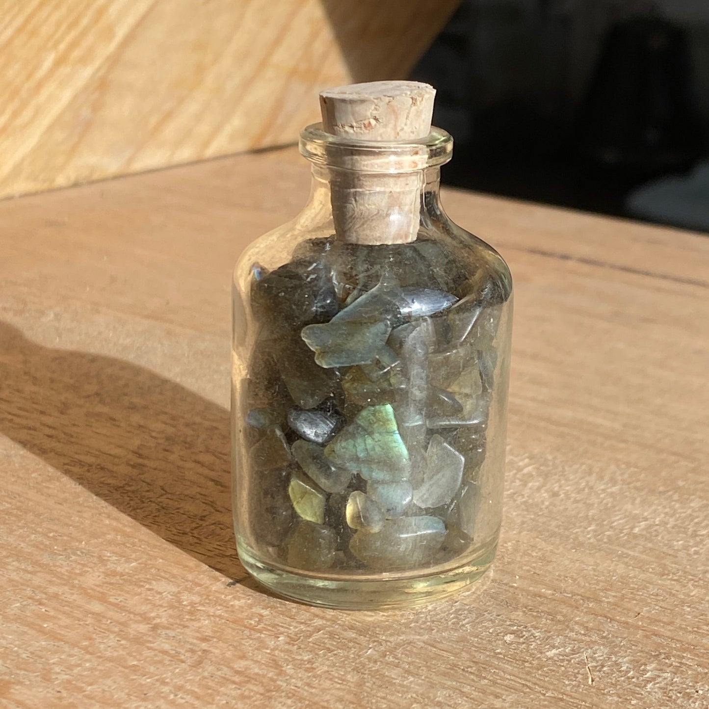 Gemstone chip glass bottles