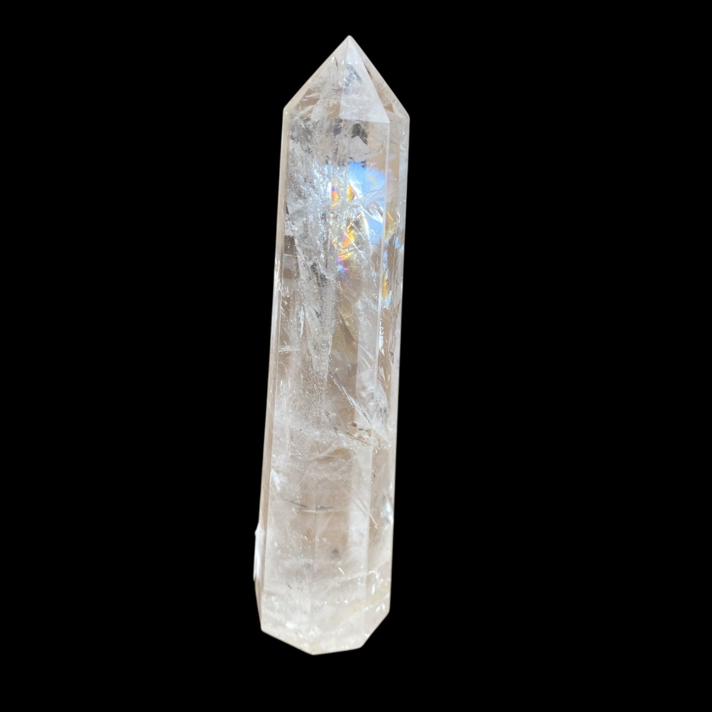 Clear Quartz rainbow inclusions tower 11cm