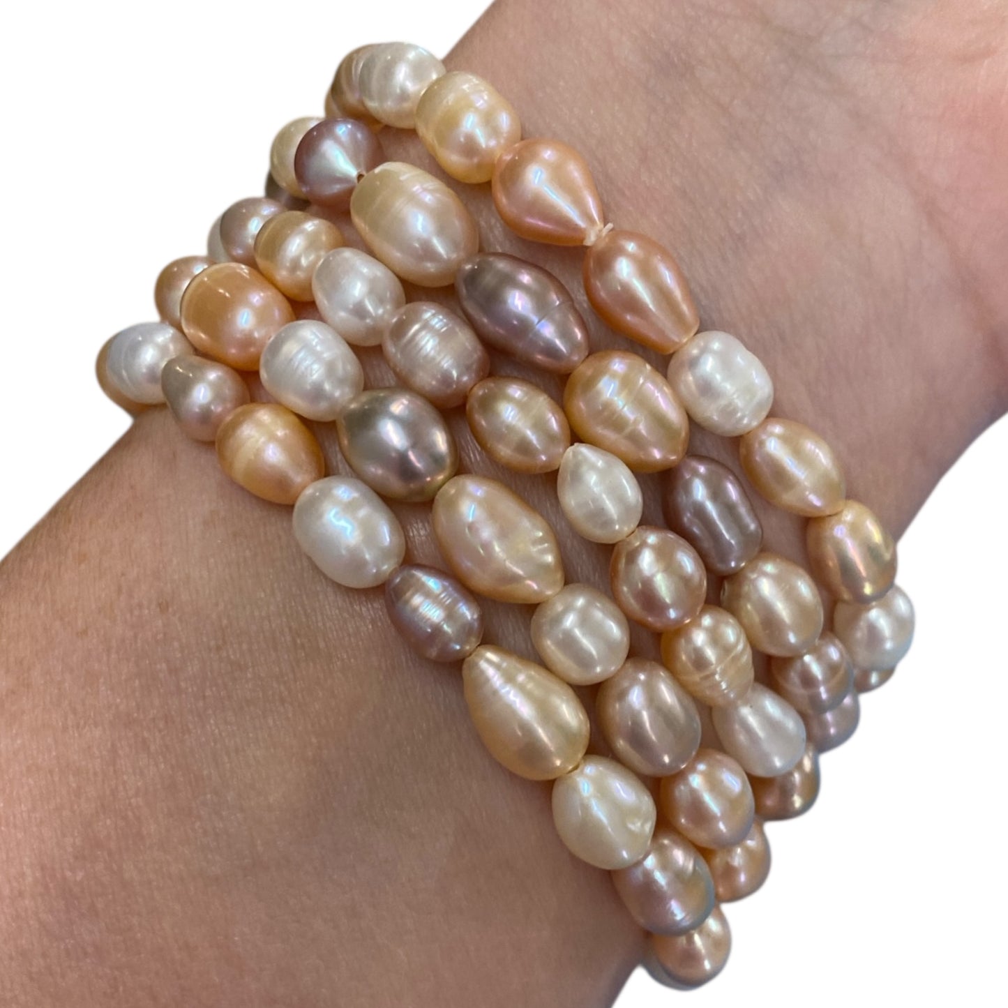 pearl multi coloured bracelets