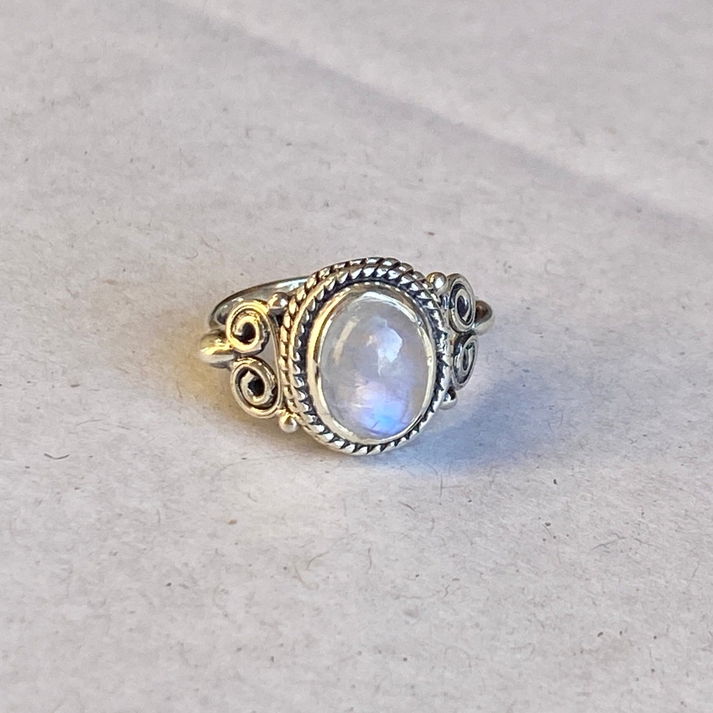 Moonstone sterling silver ring size 4US