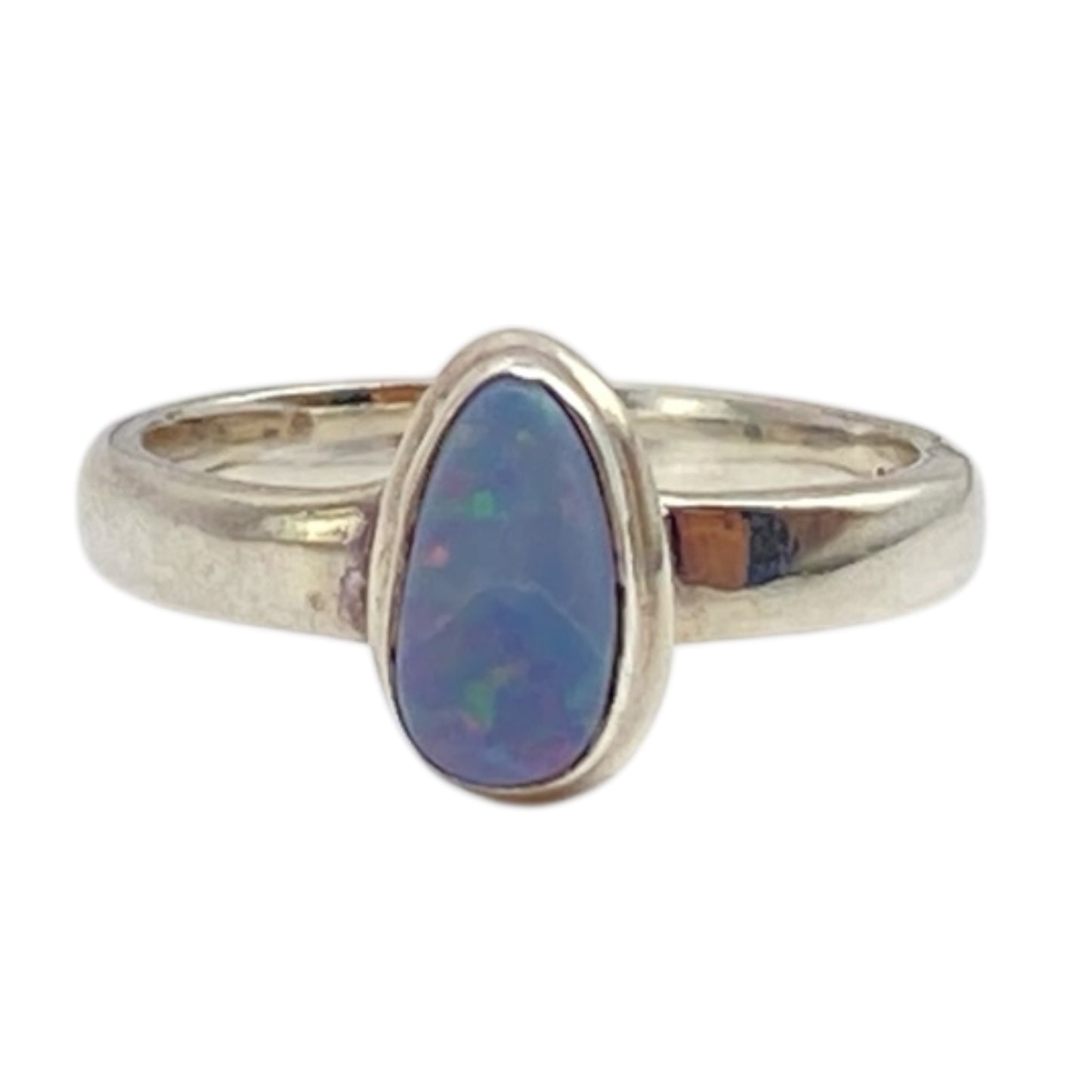 Australian opal sterling ring size 6