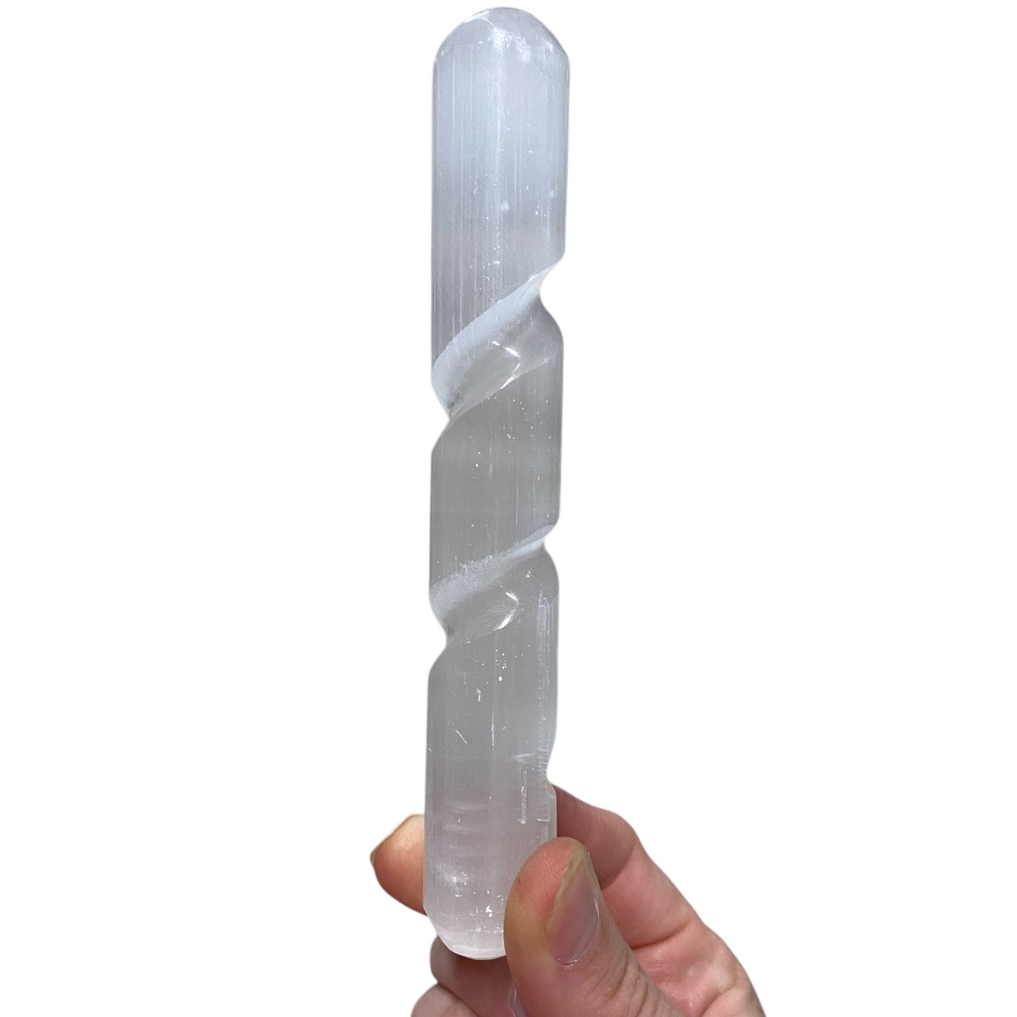 5x selenite spiral wand