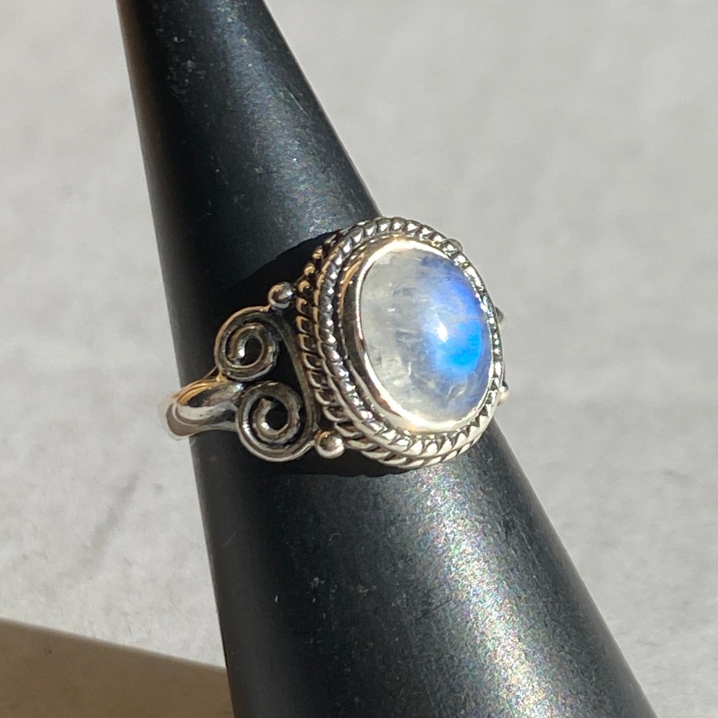 Moonstone sterling silver ring size 4US