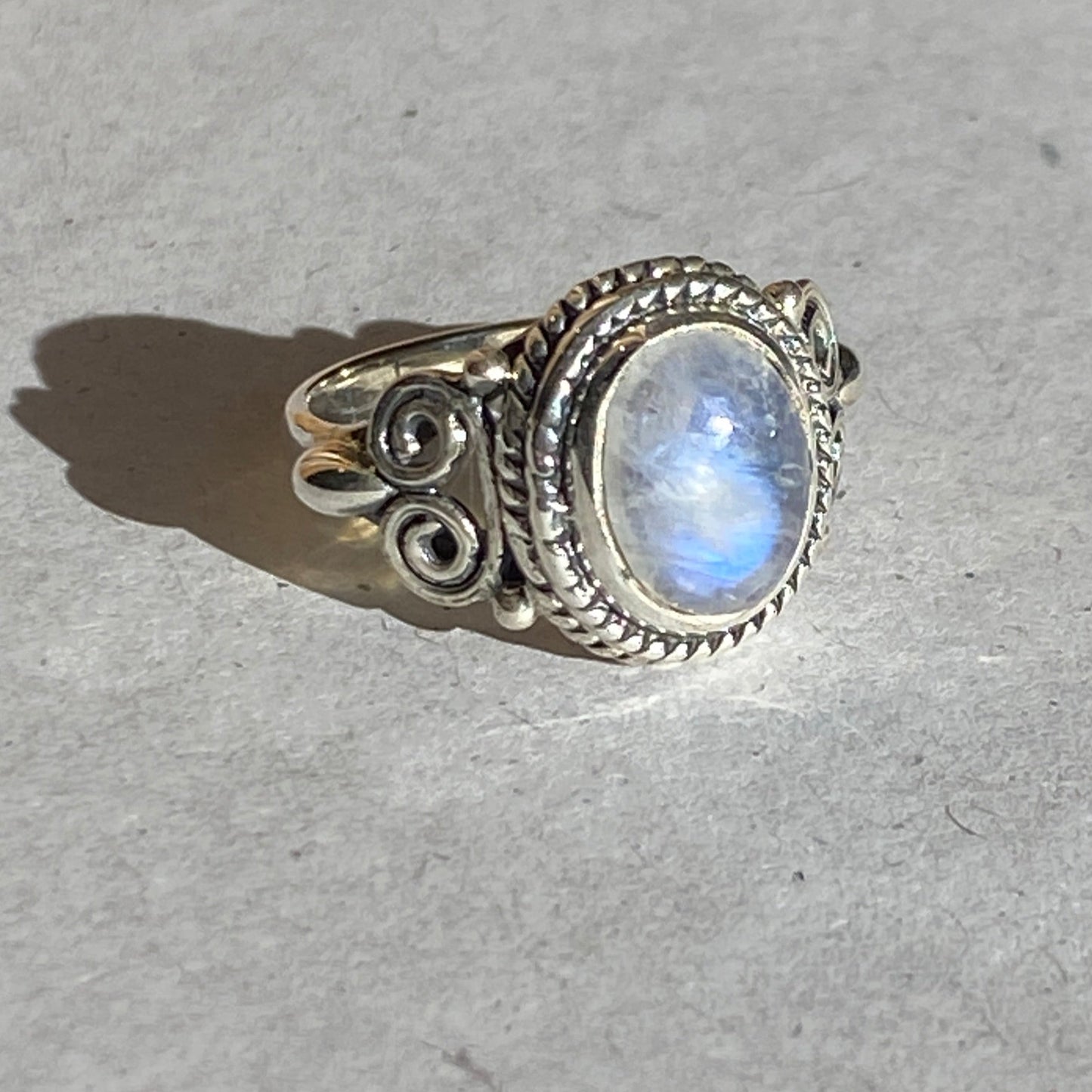 Moonstone sterling silver ring size 4US
