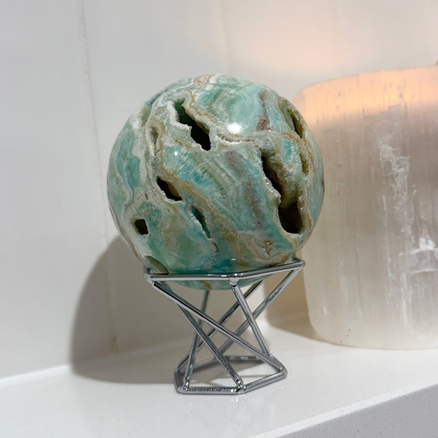 Caribbean Calcite sphere with druzy