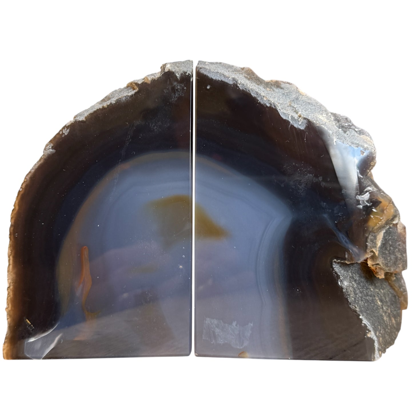 Agate book ends natural natural brown