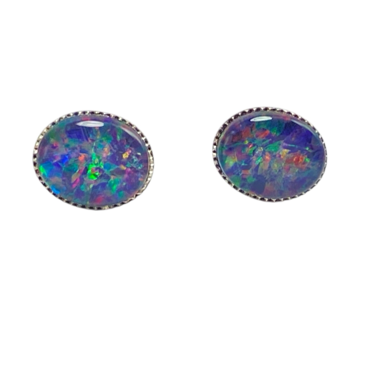 Australian Opal 8x10mm sterling earring