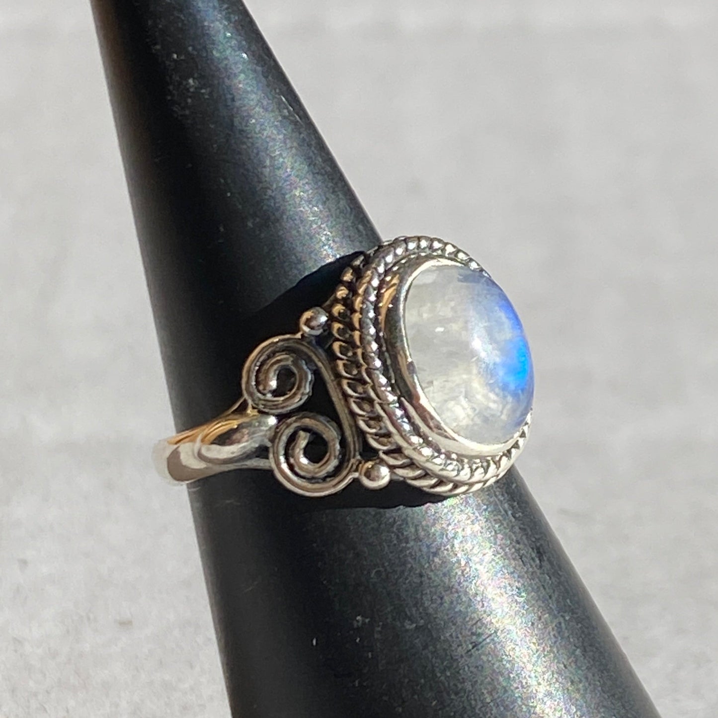 Moonstone sterling silver ring size 4US
