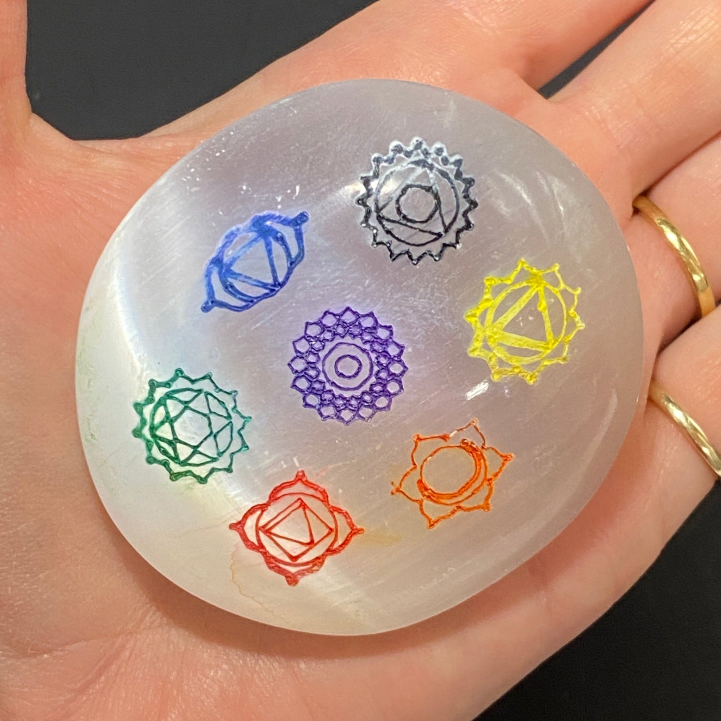 Selenite with design