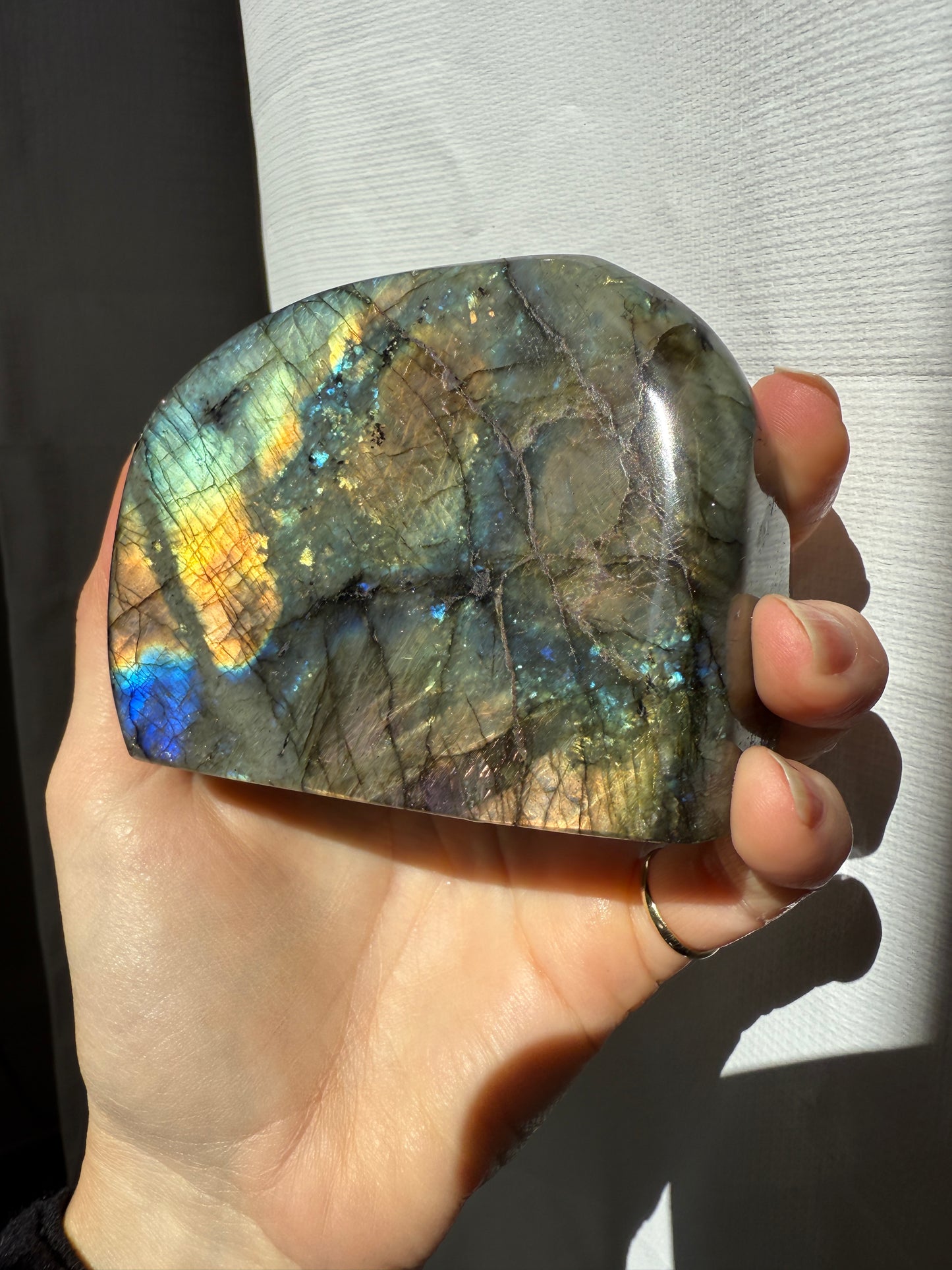 Labradorite free form with bright relfections