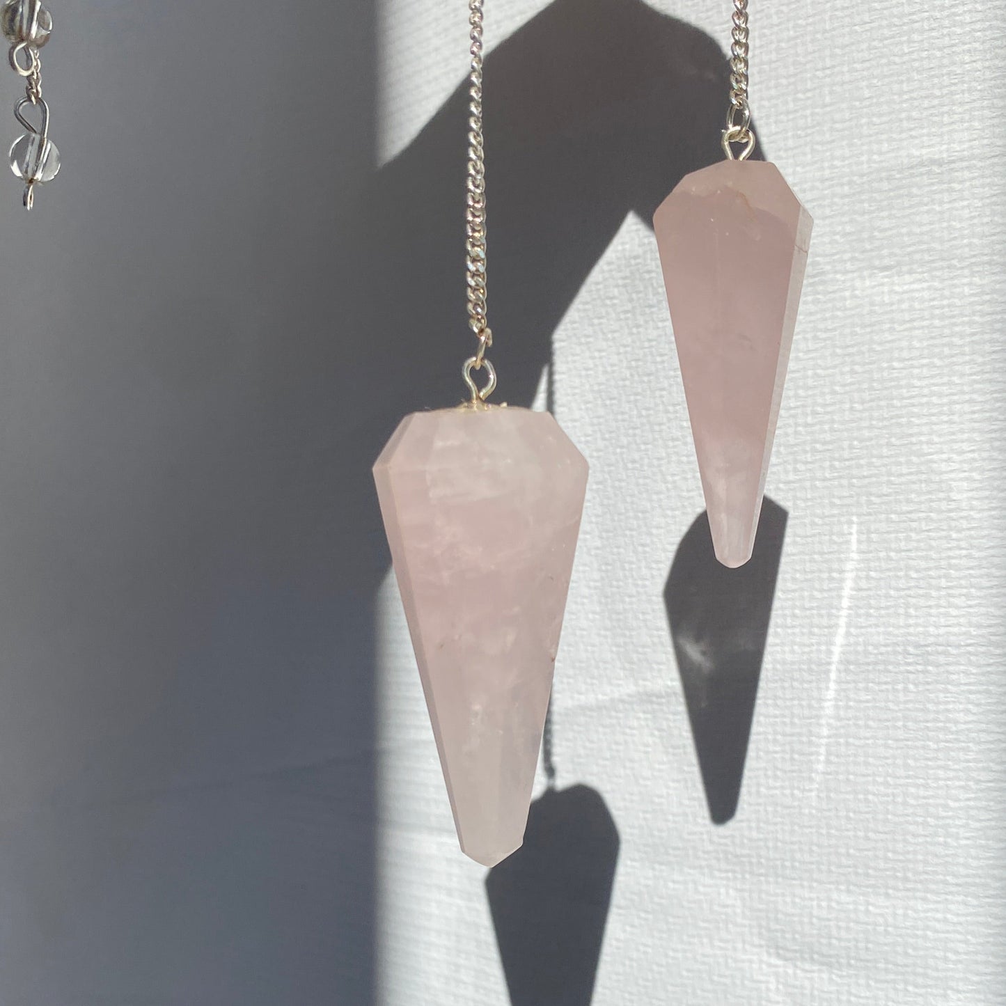 Rose Quartz faceted Pendulums