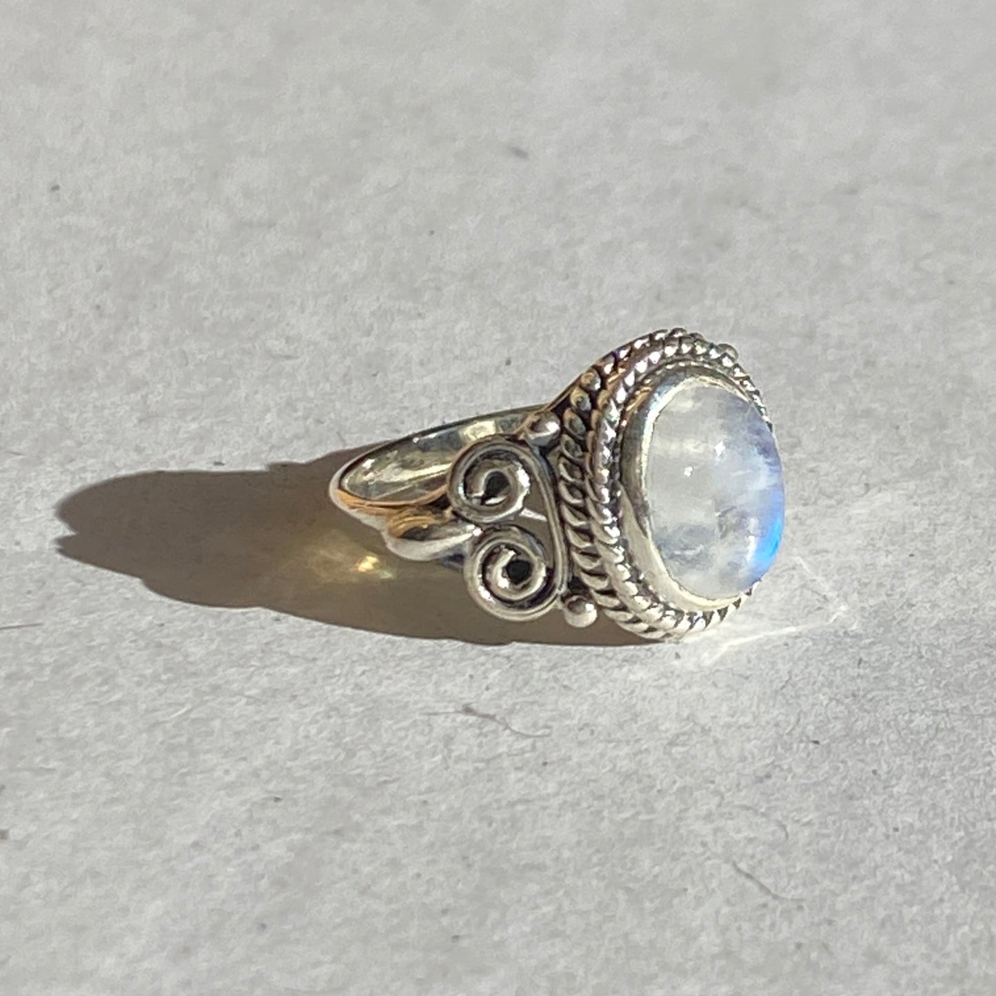 Moonstone sterling silver ring size 4US