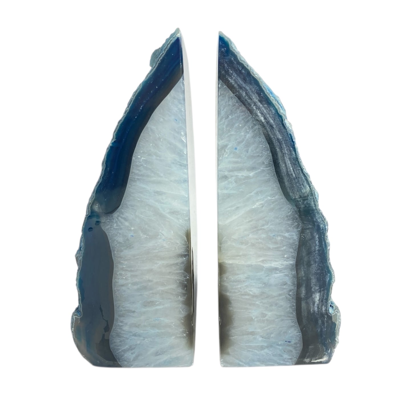Blue agate book ends
