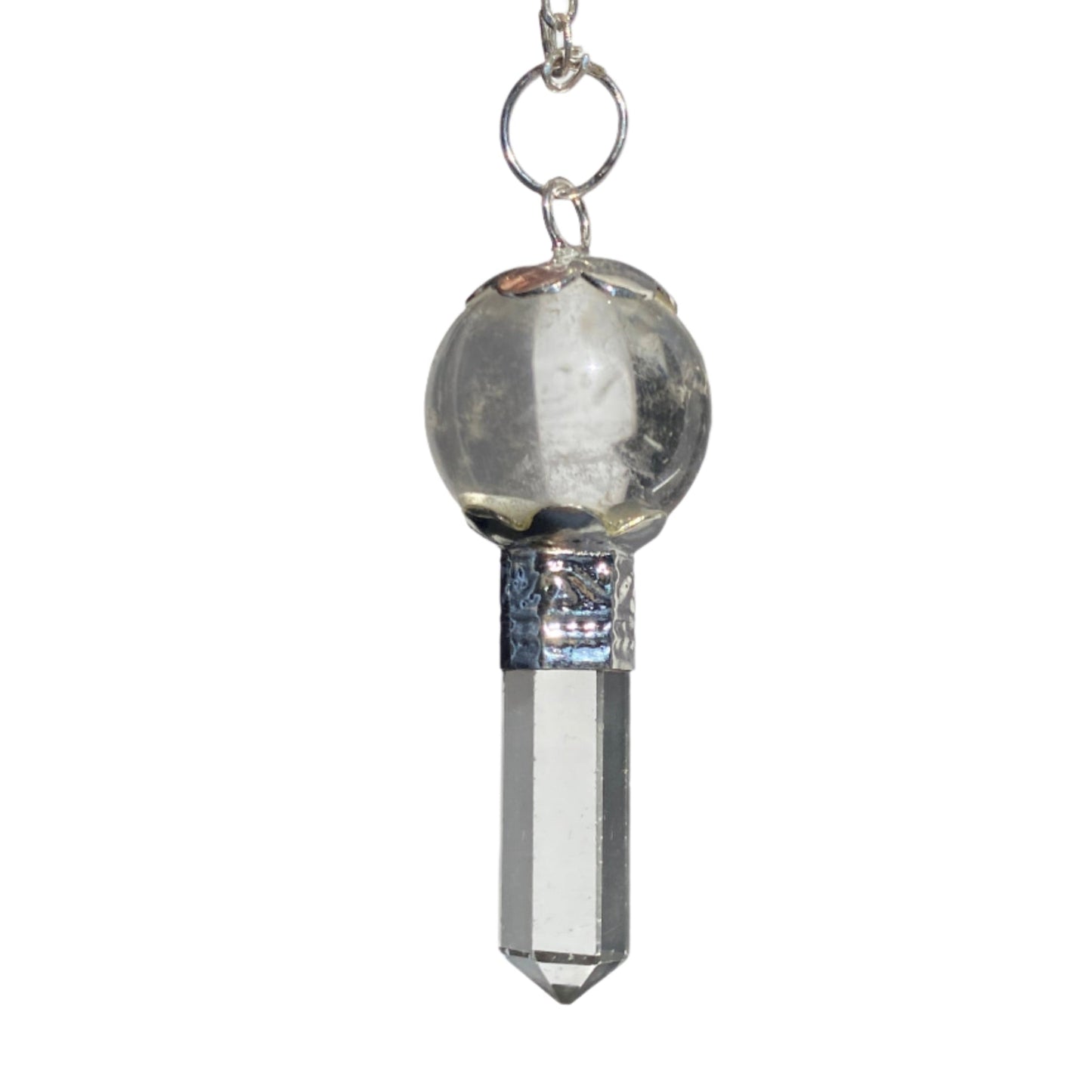 Clear Quartz pendulum with quartz point