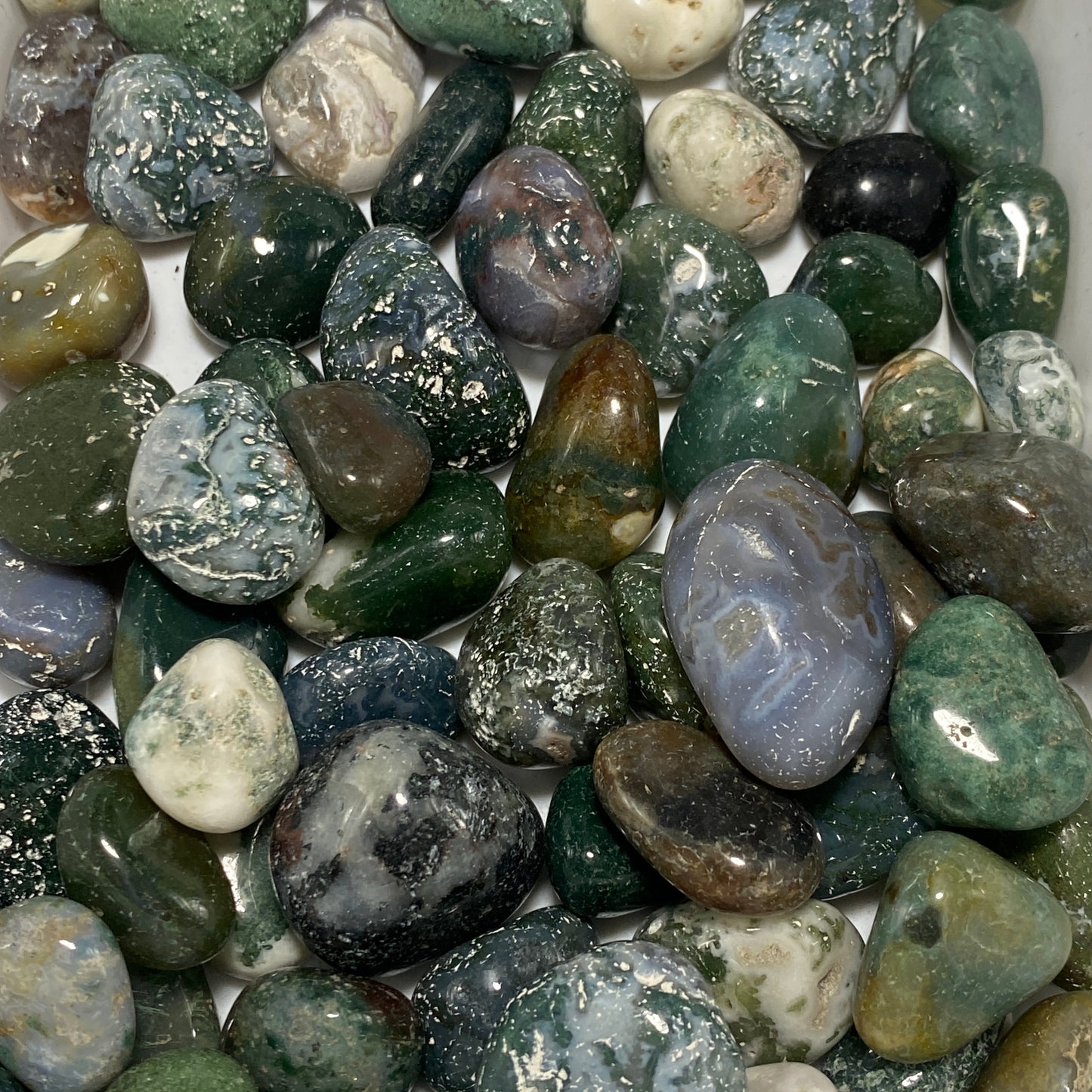 Tumbled Moss agate