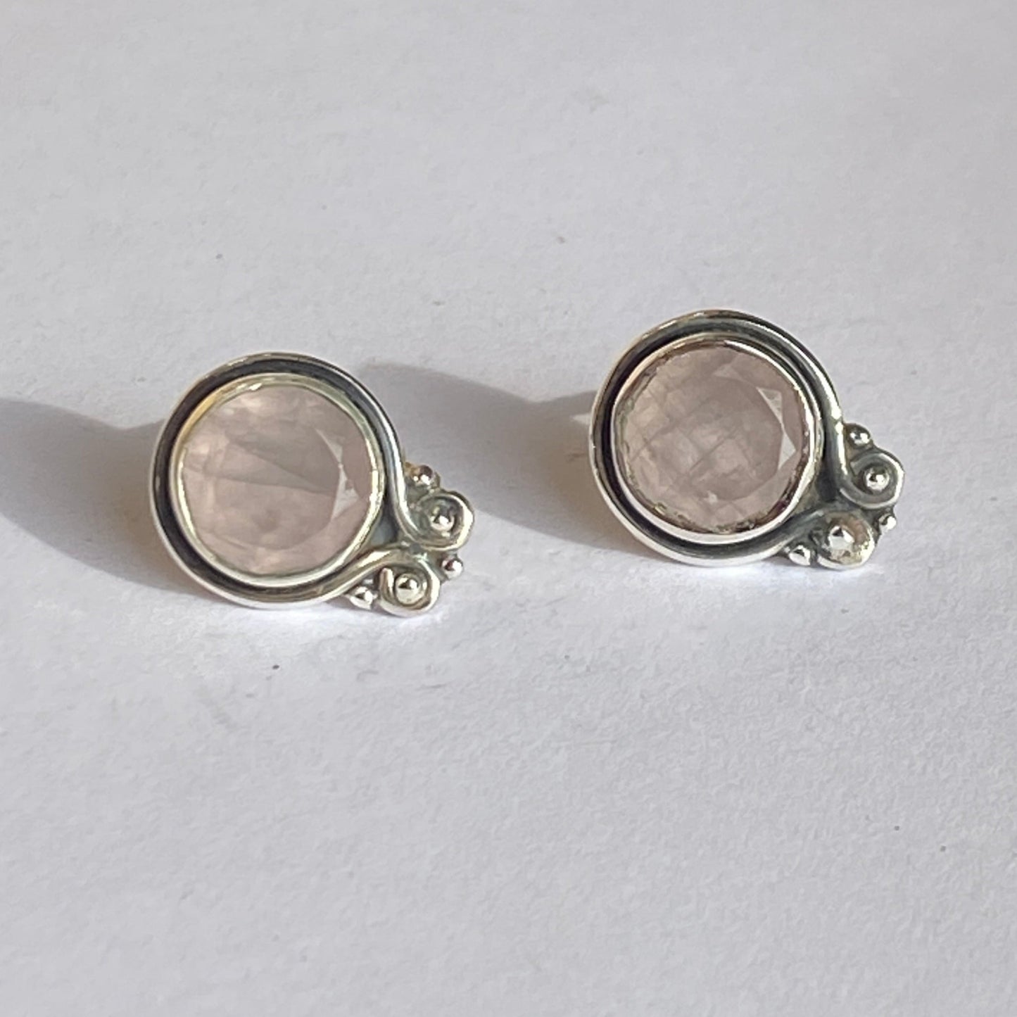 Sterling silver earrings studs multiply stones