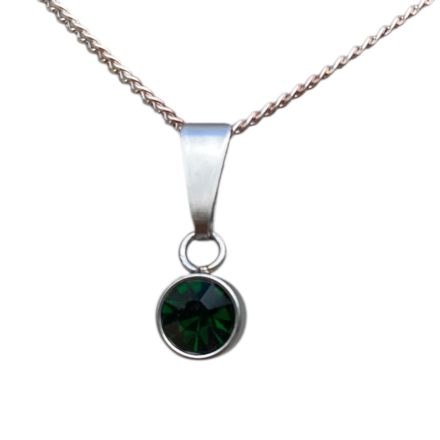 Crystal pendants 6mm stainless steel packs of 10