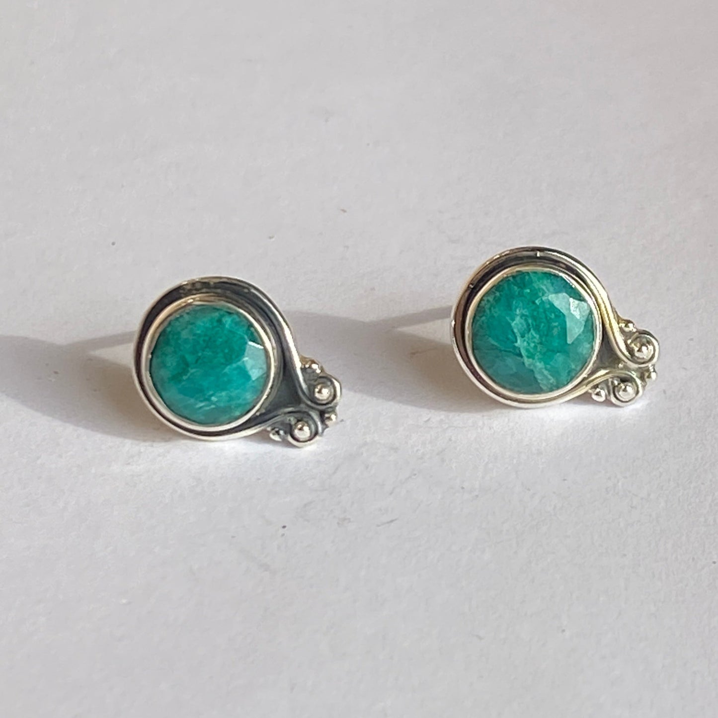 Sterling silver earrings studs multiply stones