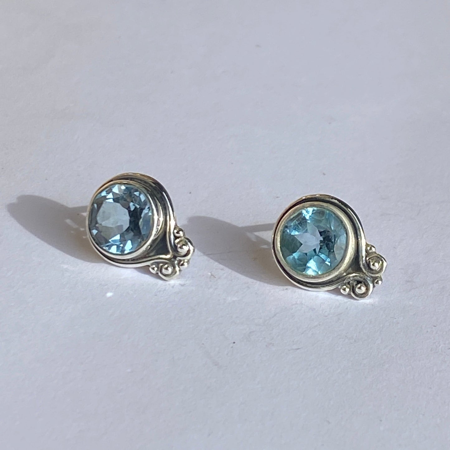 Sterling silver earrings studs multiply stones