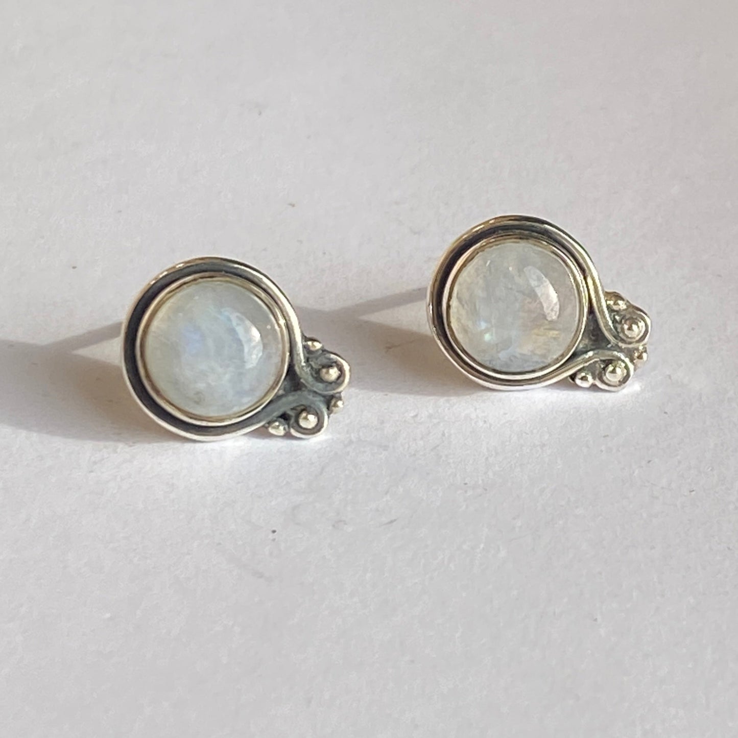 Sterling silver earrings studs multiply stones