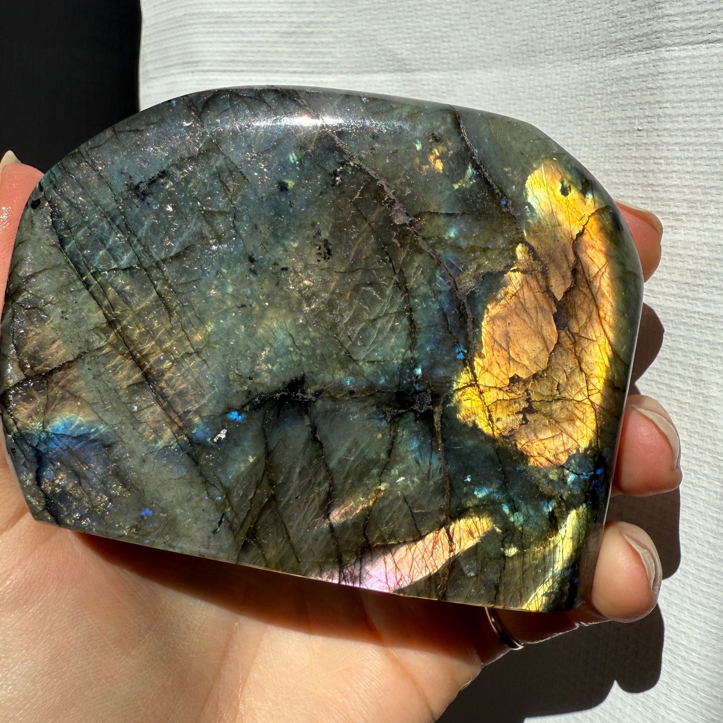 Labradorite free form with bright relfections