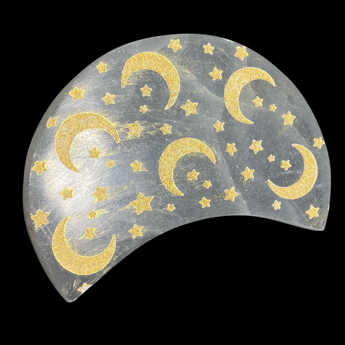 Selenite moon plate 10cm