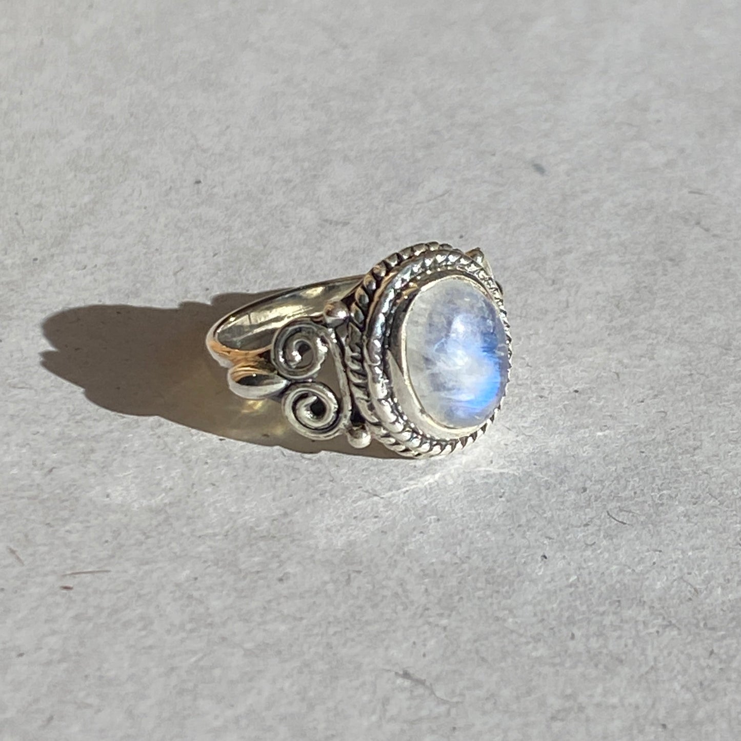 Moonstone sterling silver ring size 4US