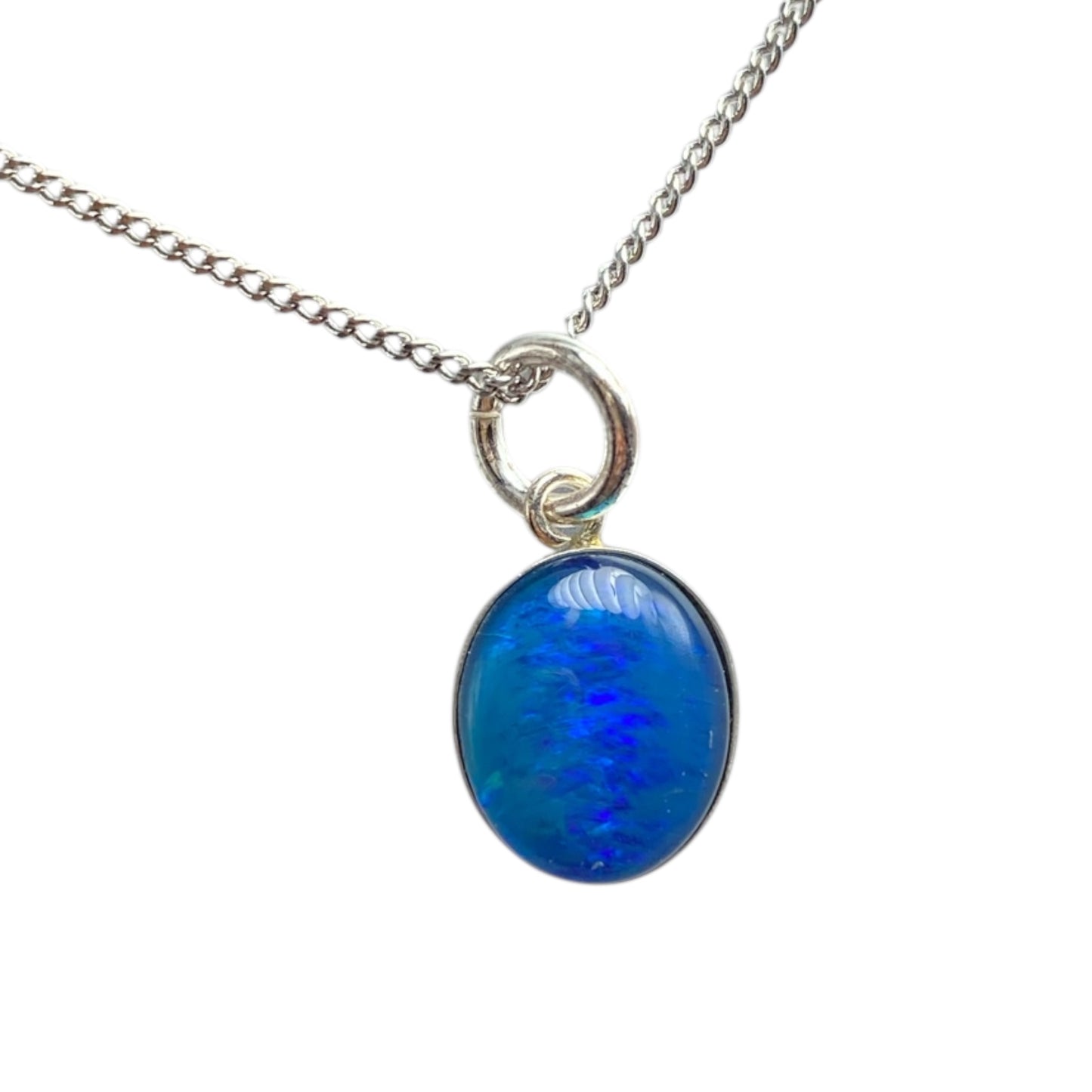 Australian Opal Pendant 10x 12mm triplet Blue