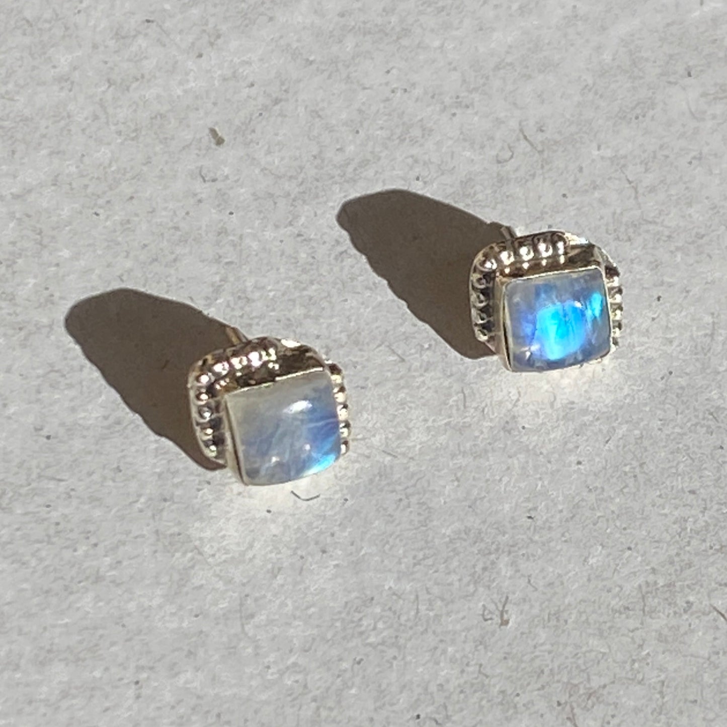 Moonstone square studs
