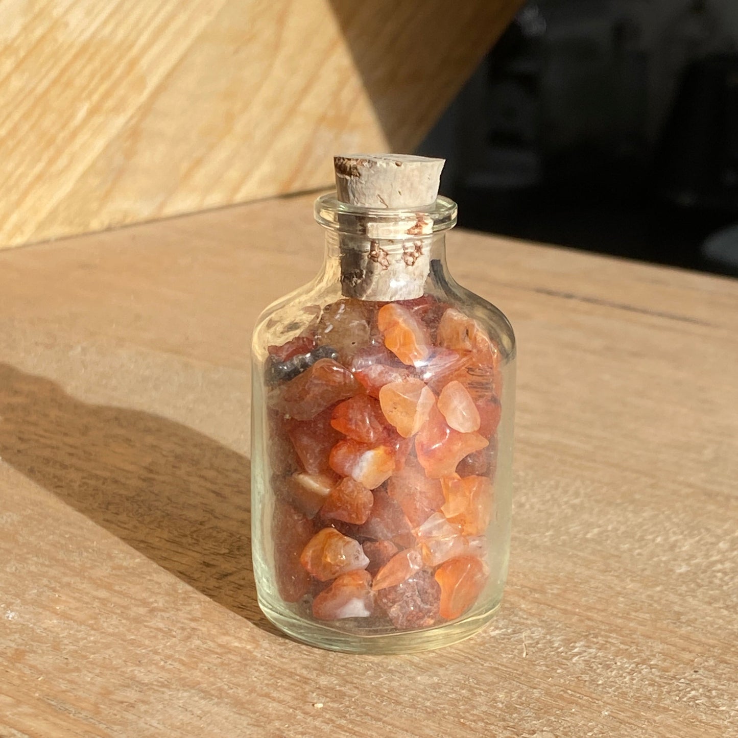 Gemstone chip glass bottles