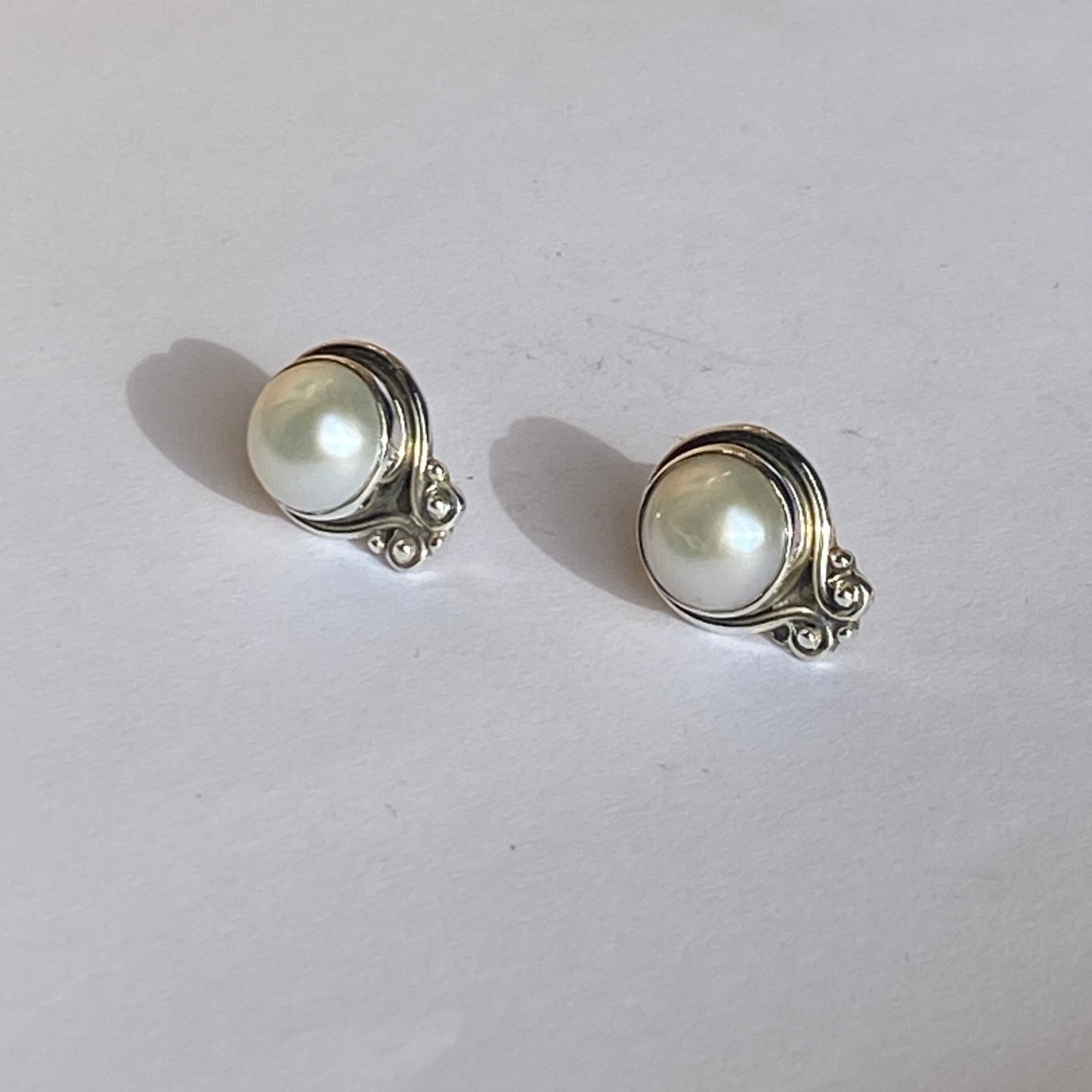 Sterling silver earrings studs multiply stones