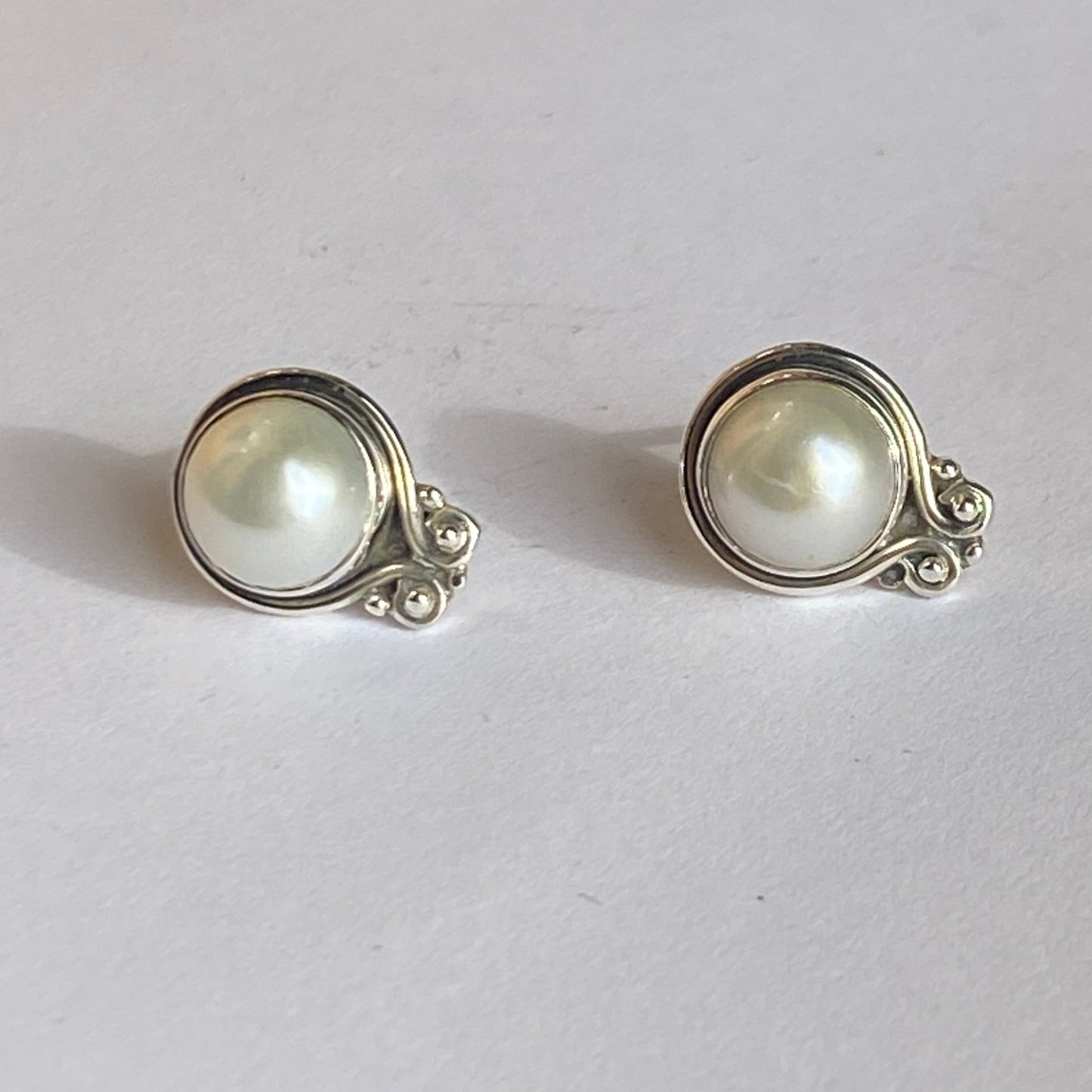 Sterling silver earrings studs multiply stones
