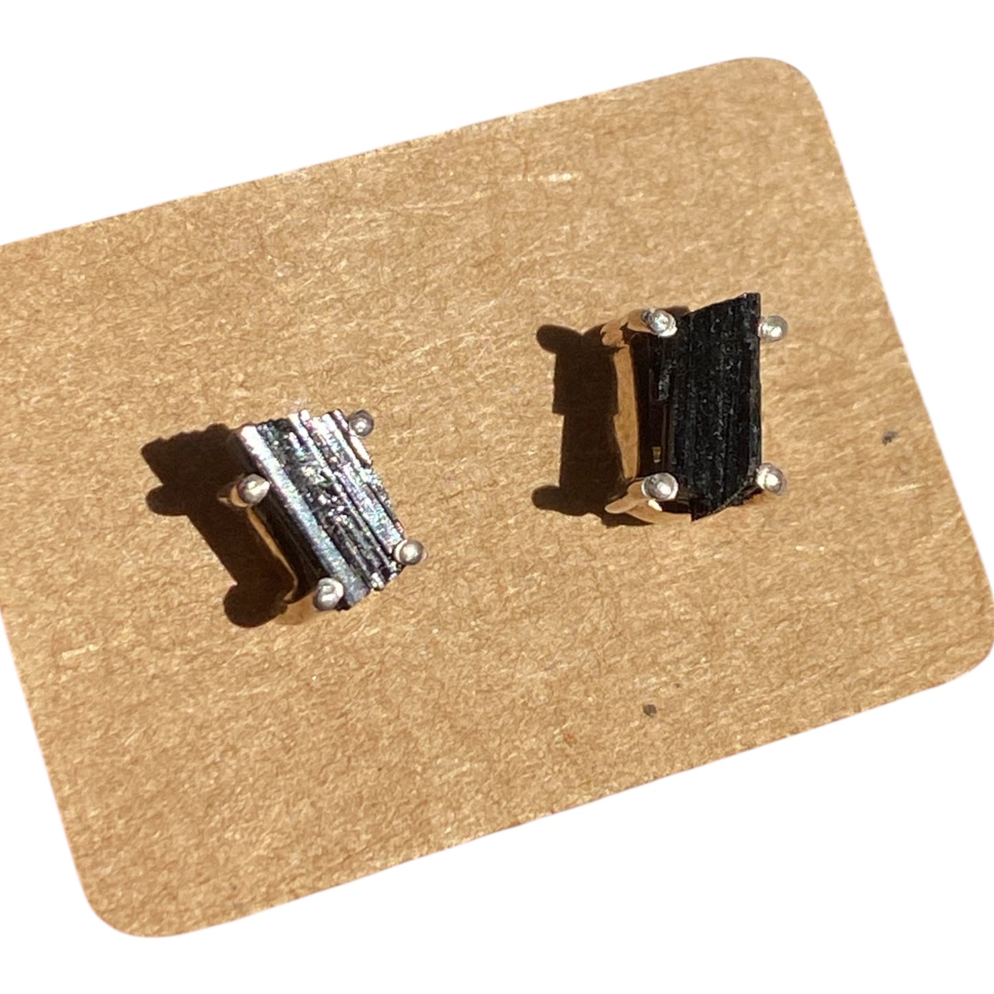 Tourmaline studs 5 x4mm sterling silver