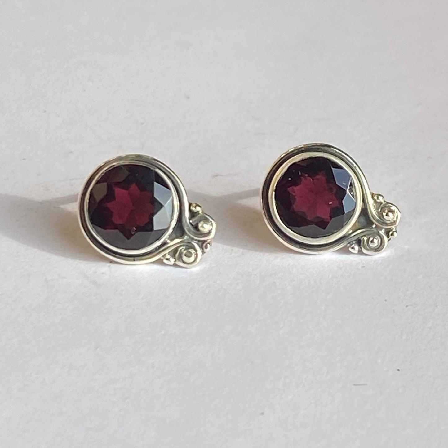 Sterling silver earrings studs multiply stones
