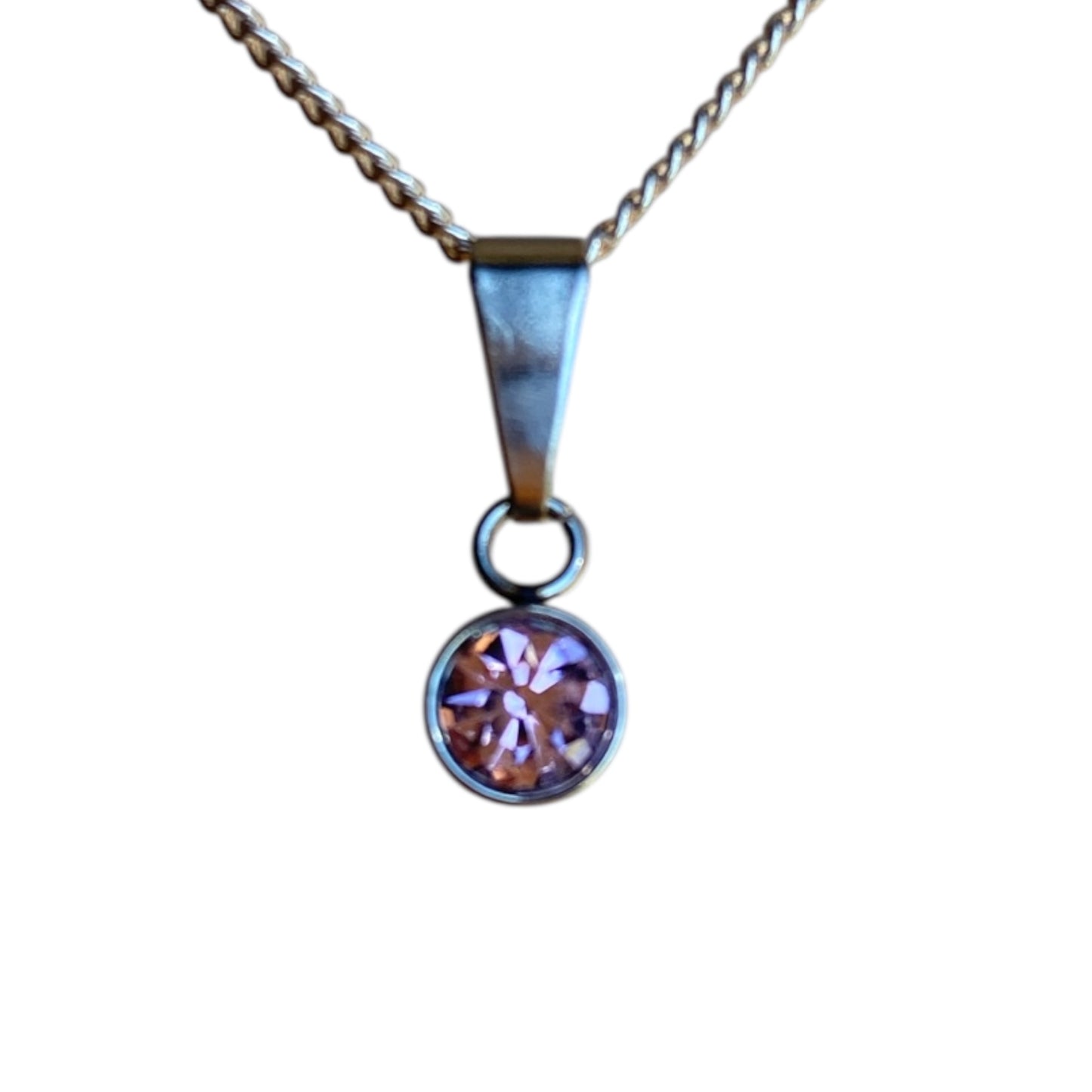 Crystal pendants 6mm stainless steel packs of 10