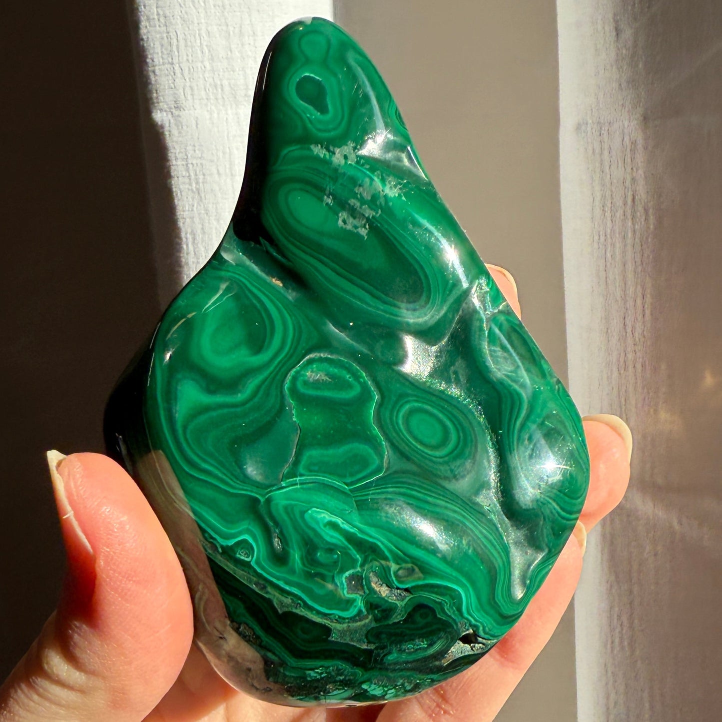 high grade malachite hand polished