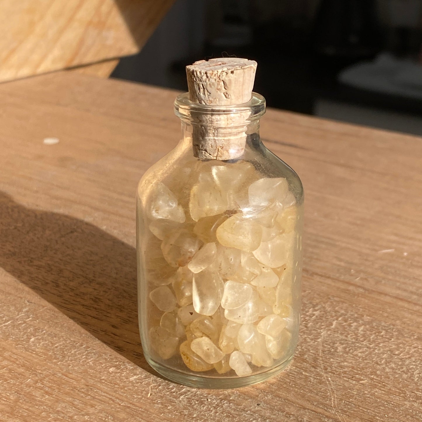 Gemstone chip glass bottles