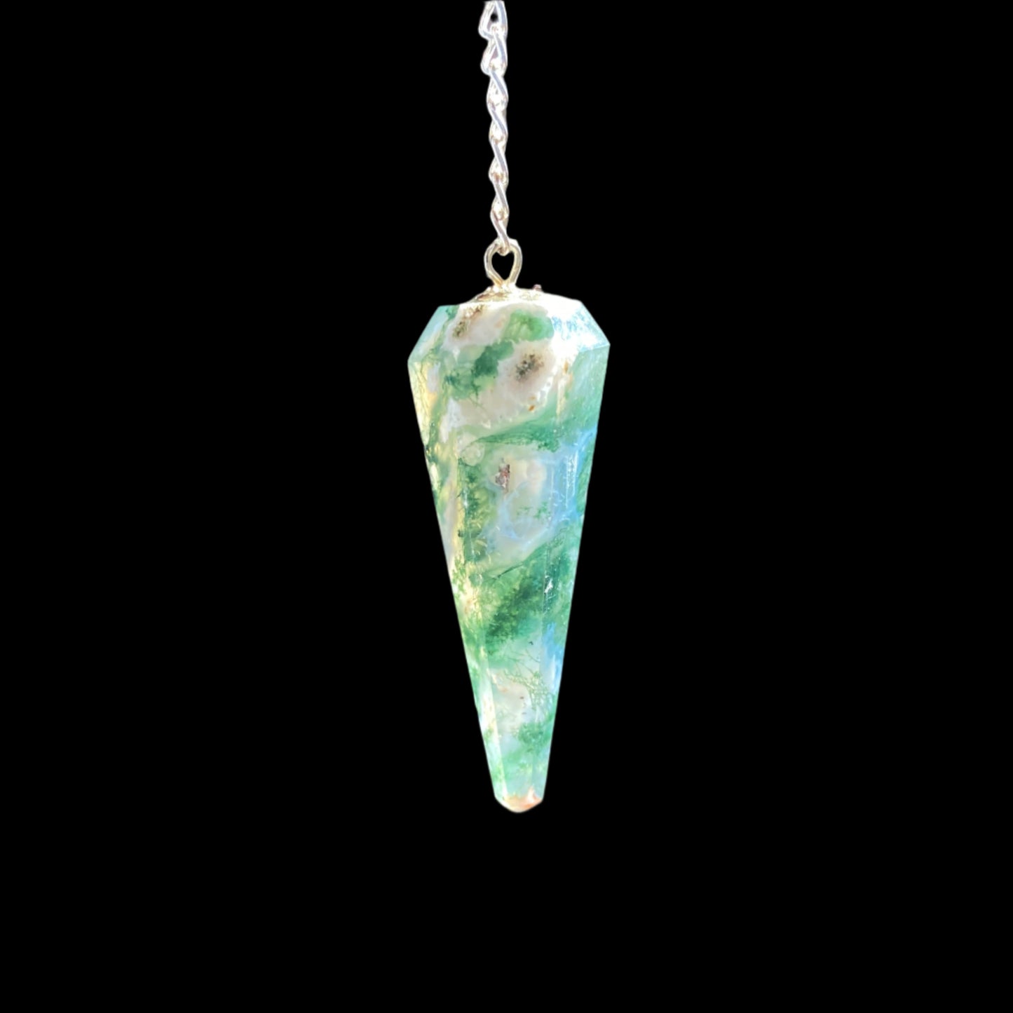 Moss Agate faceted Pendulum