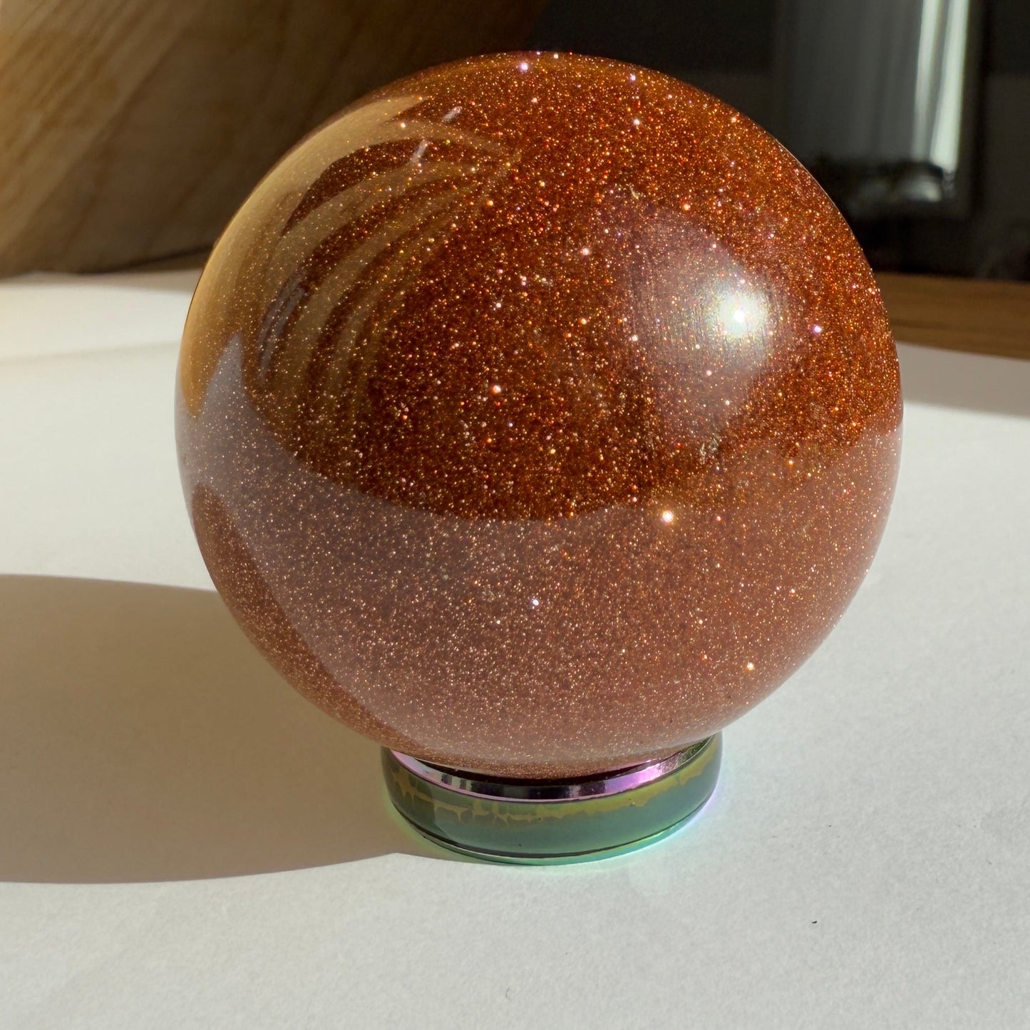 Gold stone sphere