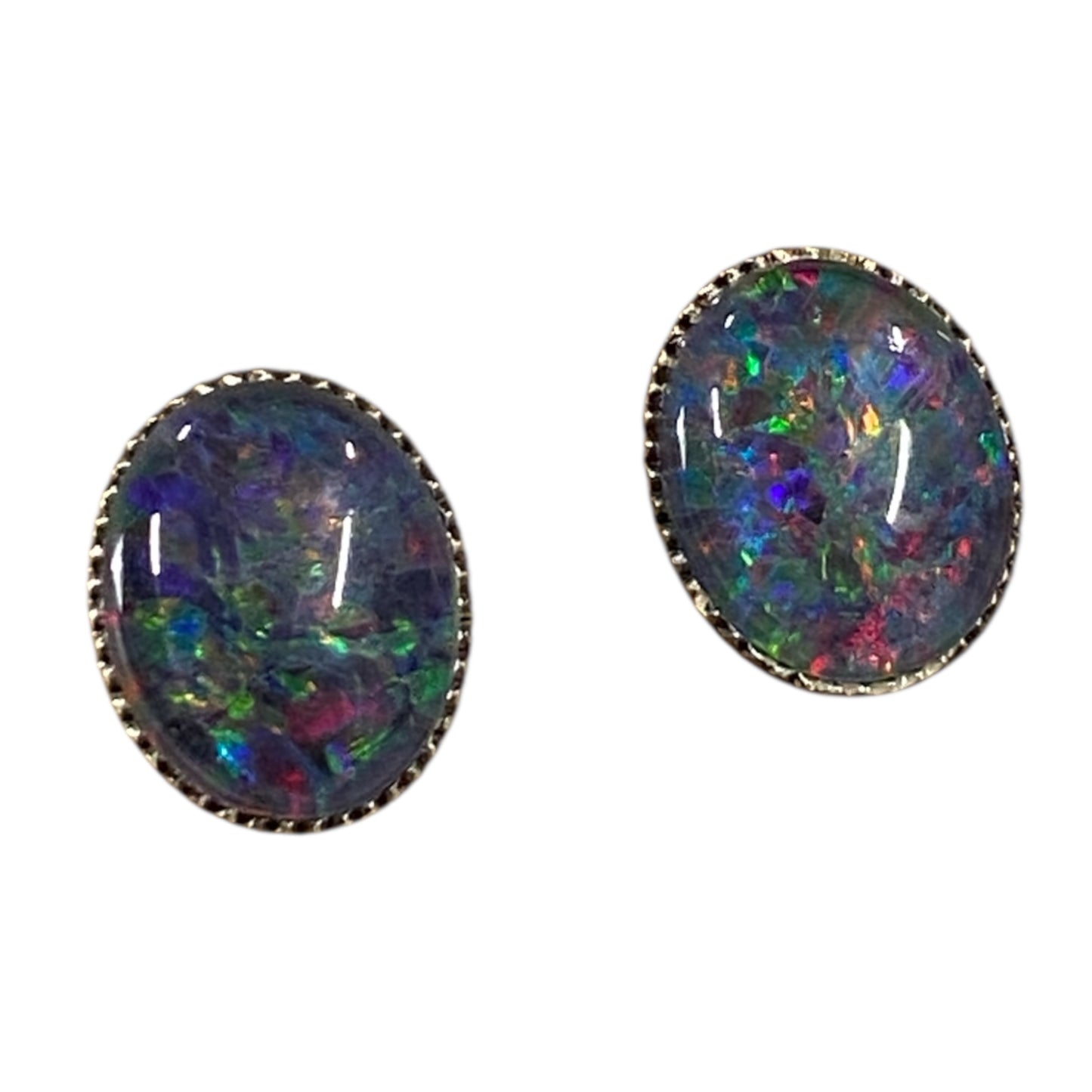 Australian Opal 8x10mm sterling earring