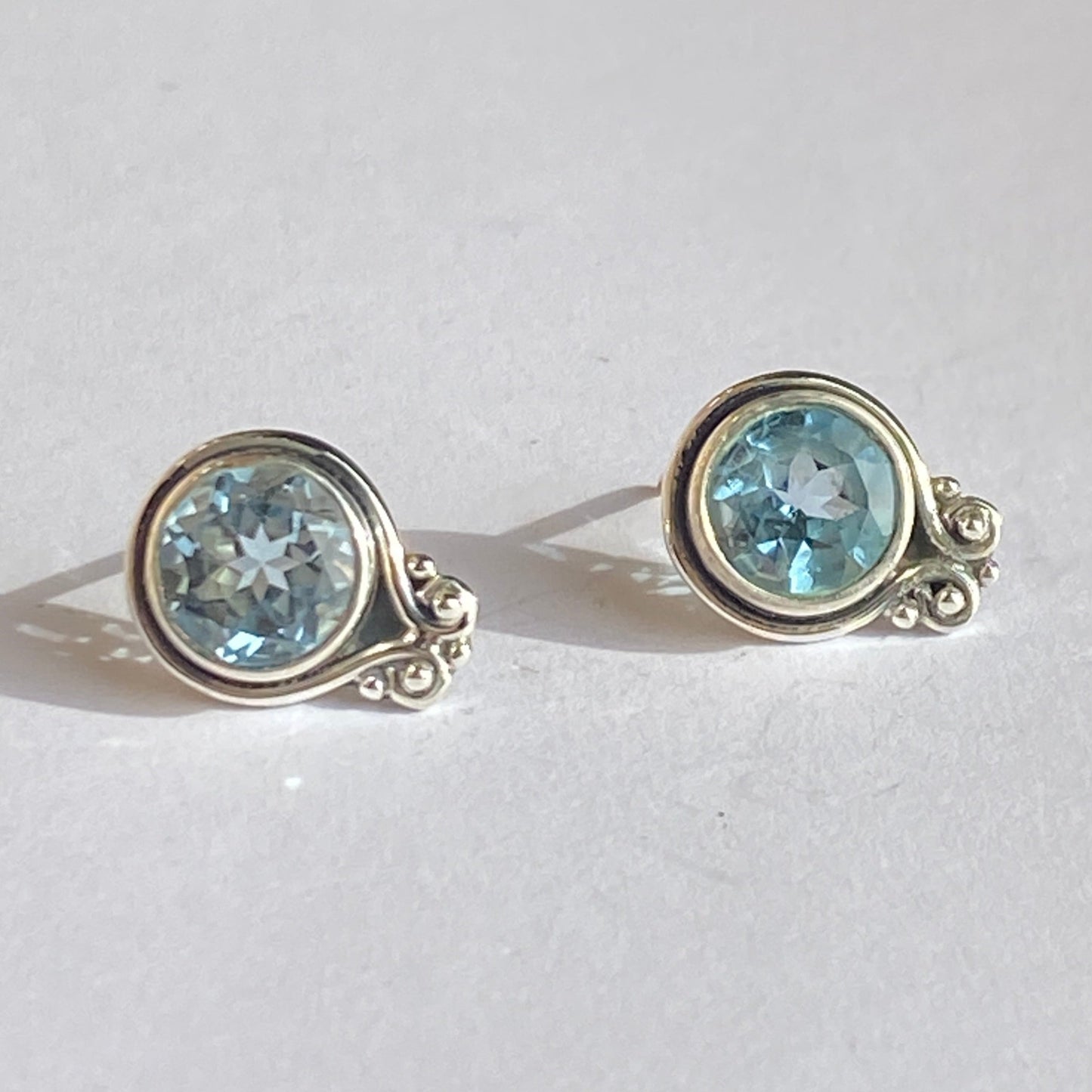 Sterling silver earrings studs multiply stones