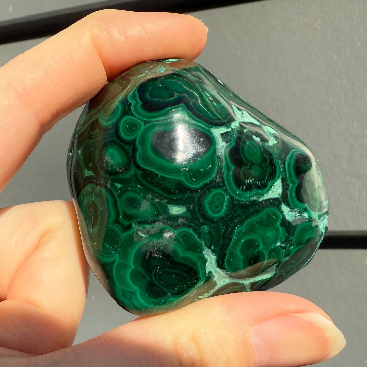 Malachite and Chrysocolla hand polished