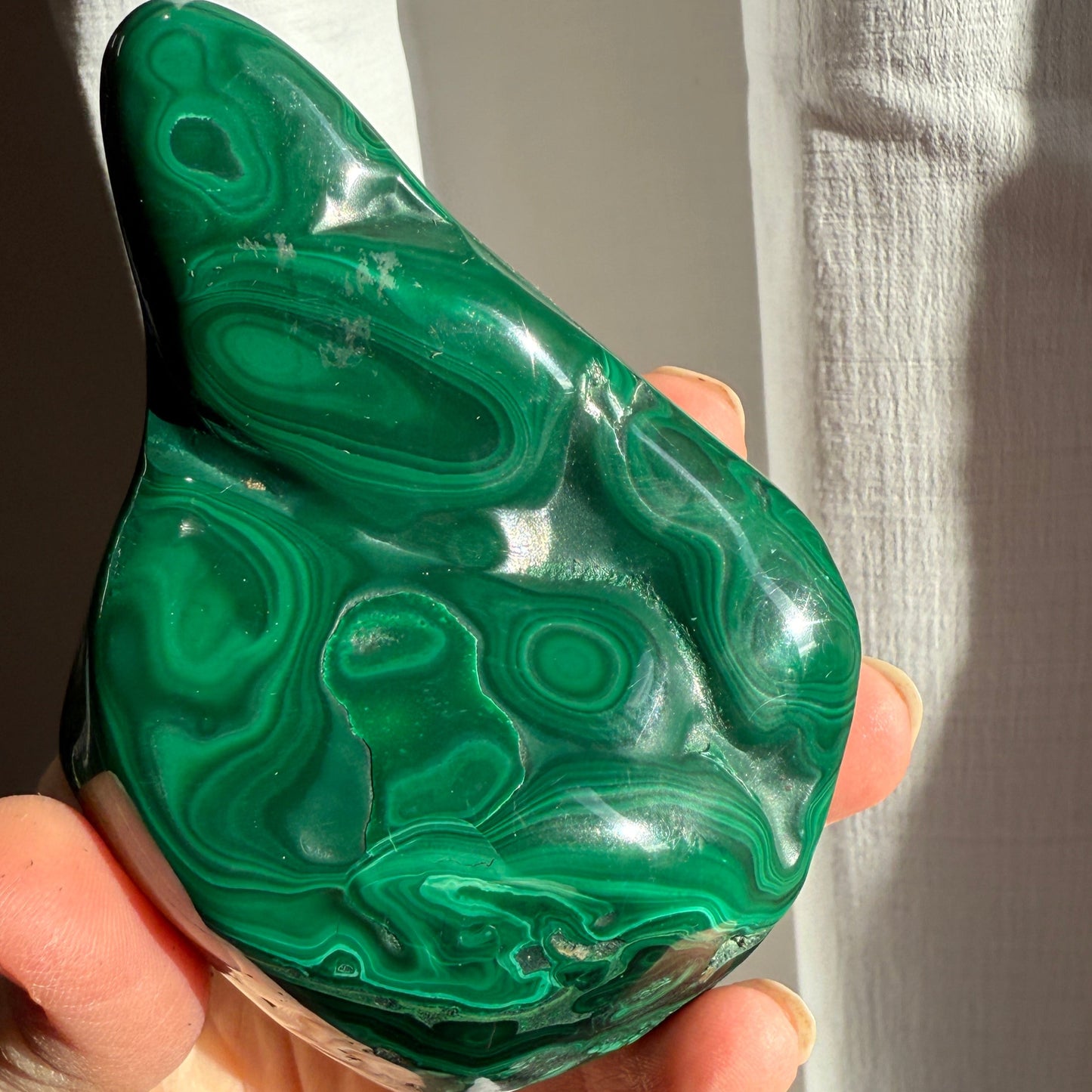 high grade malachite hand polished