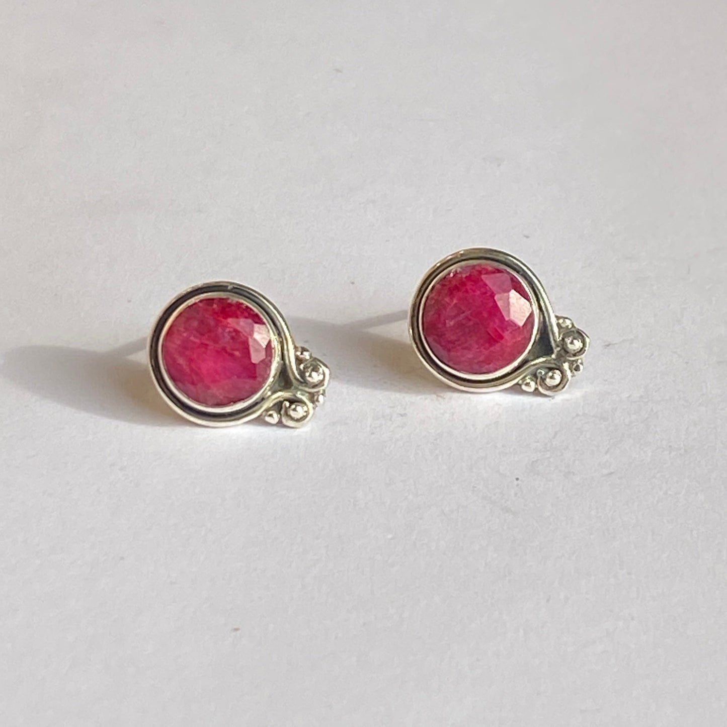 Sterling silver earrings studs multiply stones