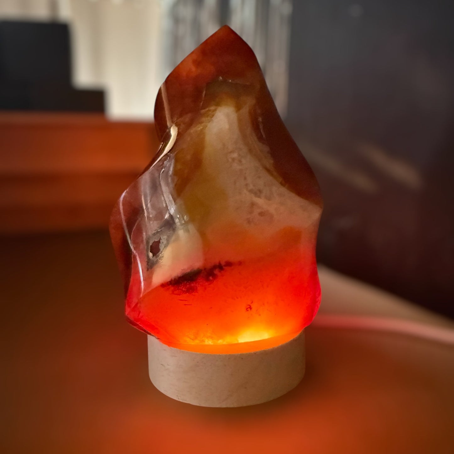 Carnelian flame on light base