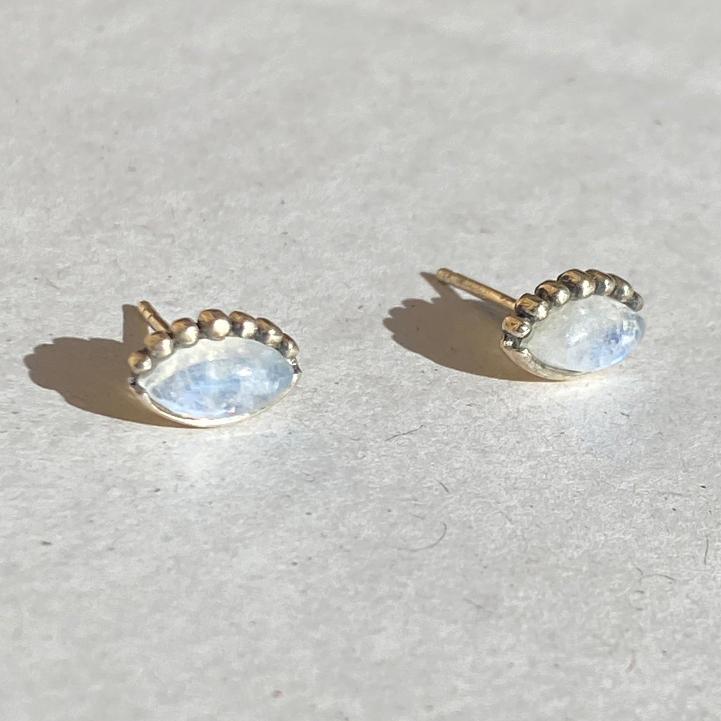 Moonstones studs oval