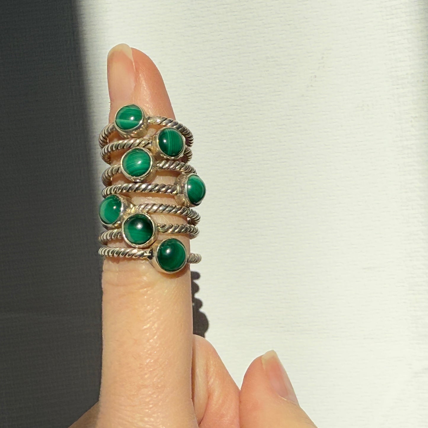 malachite sterling silver ring