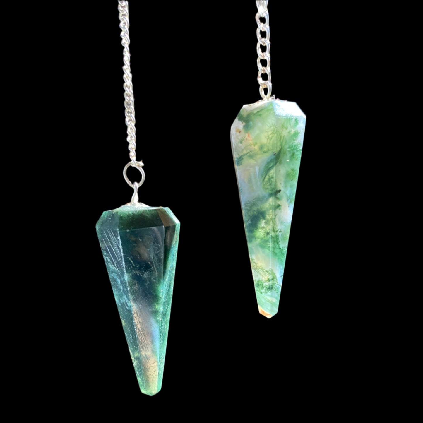 Moss Agate faceted Pendulum