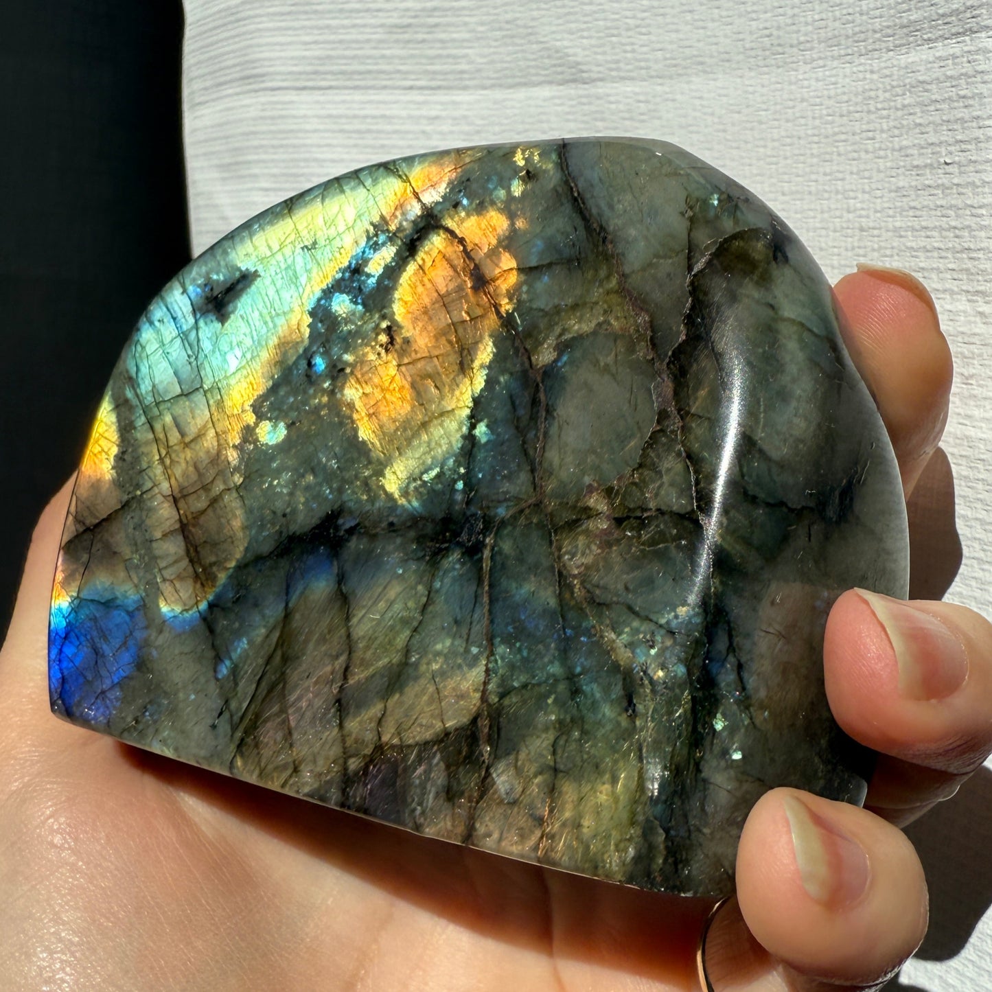 Labradorite free form with bright relfections